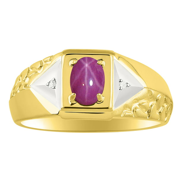 1. Details about   925 Sterling Silver 14K Yellow Gold Plated Genuine Ruby and White Topaz Ring